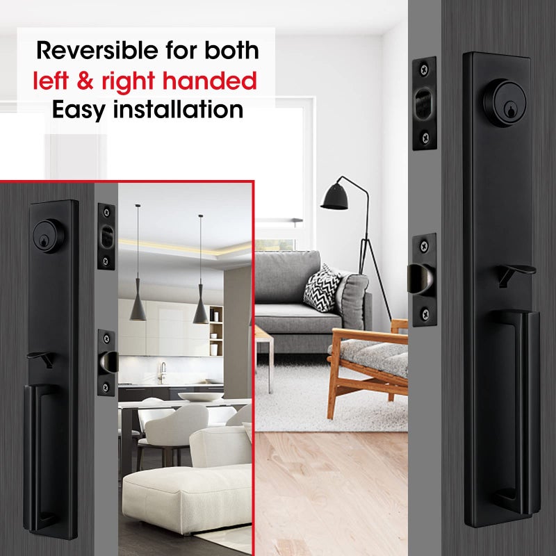 TMC Iron Black Front Double Door Handleset (KEYED HANDLESET) - Image 3